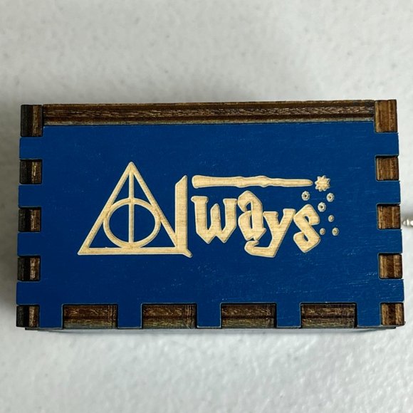 Harry Potter Hand Crank Wooden Music Box Blue Wizard Movie - Picture 6 of 8